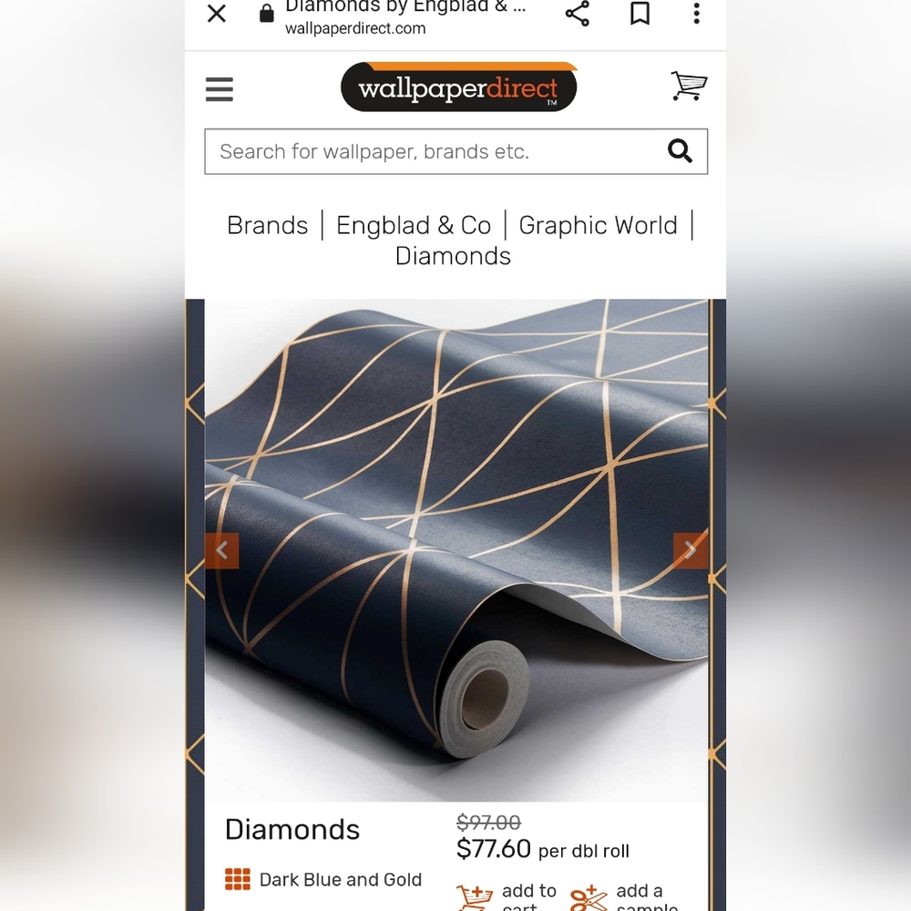 Engblad - Wallpaper - Navy and Gold Prism